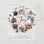 Farmhouse Wreath | Rustige fotocollage Feestdagenkaart (Voorkant)