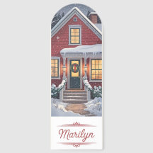 Farmhouse Wreath Snow Marilyn Bookmark