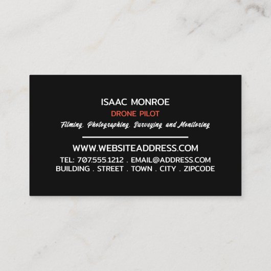 Farming Drone Portrait, Drone Pilot Visitekaartje (Achterkant)