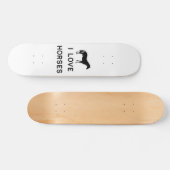 Farming I Love Horses Black Cute Gift Farm Country Persoonlijk Skateboard (Horizontaal)
