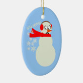Farming Snowman Cartoon Keramisch Ornament (Rechts)