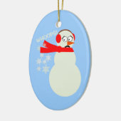 Farming Snowman Cartoon Keramisch Ornament (Links)