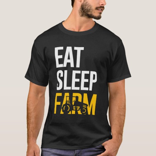 Farming T-shirt Eat Sleep Boerderij met lange mouw (Voorkant)