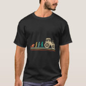Farming T Shirt Funny Tractor Farmer Evolution (Voorkant)