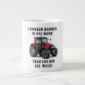 Farming Tractor Hard Work Quotes Grote Koffiekop (Voorkant)