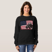 Farming Truck Driver Tractors USA American Flag Fa Trui (Voorkant volledig)