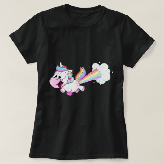 Farming Unicorn T shirt Funny Rainbow Farts (Design voorkant)