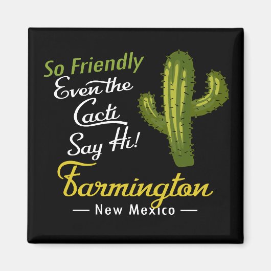Farmington Cactus Funny Retro Magneet (Voorkant)