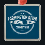Farmington de Connecticut Kayaking Metalen Ornament<br><div class="desc">De rivier de Farmington is de grootste driehoek van de rivier de Connecticut.</div>