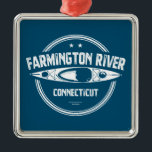 Farmington de Connecticut Kayaking Metalen Ornament<br><div class="desc">De rivier de Farmington is de grootste driehoek van de rivier de Connecticut.</div>