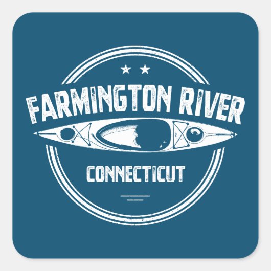 Farmington de Connecticut Kayaking Vierkante Sticker (Voorkant)