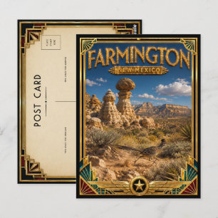 Farmington New Mexico Vintage Art Deco Gouden Tijd Briefkaart