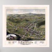 Farmington, NH Panoramic Map - 1877 Poster (Voorkant)