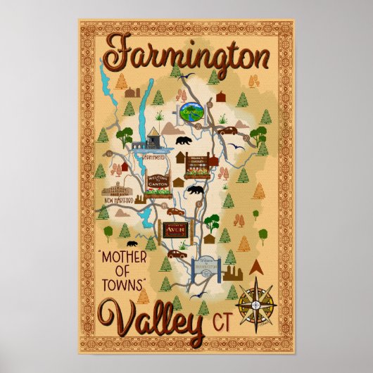 Farmington Valley, Connecticut 11x17 poster (Voorkant)