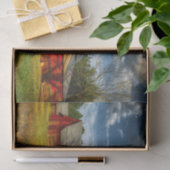 Farmland met een reeks rode Barns Tissuepapier (Geschenk)