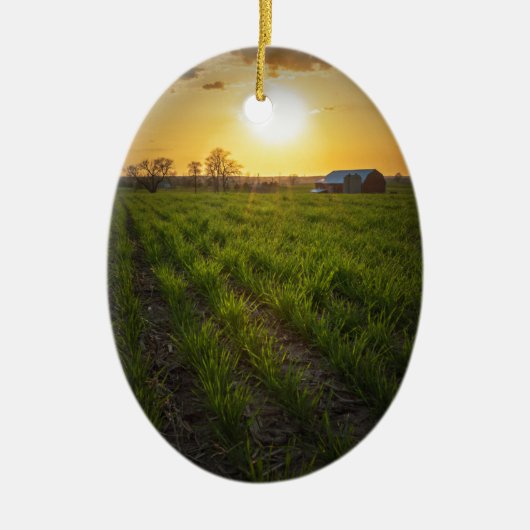 Farmland Sunset Keramisch Ornament (Voorkant)