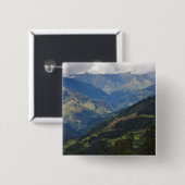Farmlands en dorp in de Himalaya Vierkante Button 5,1 Cm (Voorkant /achterkant)