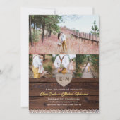 Farmouse bruiloft | Rustieke Houten Kant Fotocolla Kaart (Voorkant)