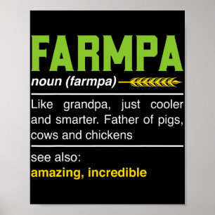 Farmpa Grappige Boerderij Boer Opa Definitie Poster