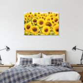 Farms | A Sunflower Field Canvas Afdruk (Insitu (Slaapkamer))