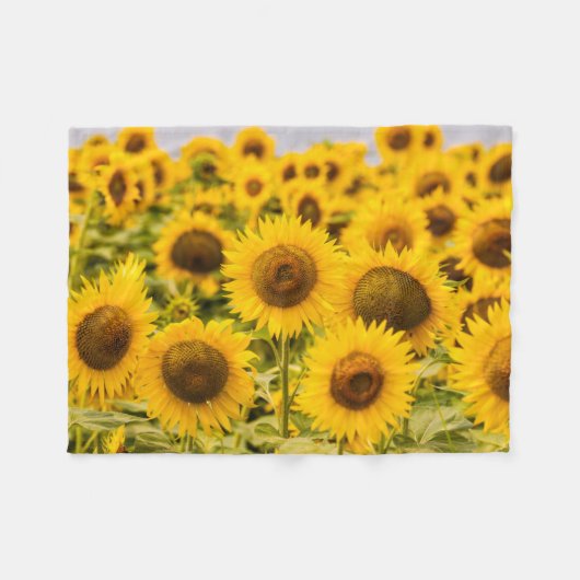 Farms | A Sunflower Field Fleece Deken (Voorkant (Horizontaal))