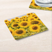 Farms | A Sunflower Field Kartonnen Onderzetters (Schuin)