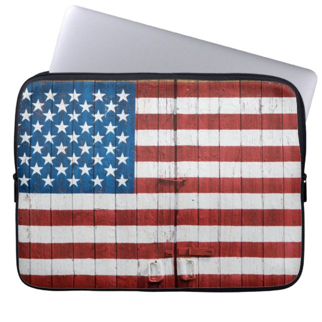 Farms | American Flag Barn Mural Laptop Sleeve (Voorkant)