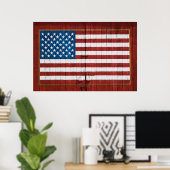 Farms | American Flag Barn Mural Poster (Thuiskantoor)