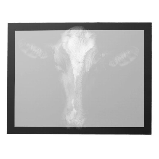 Farms | B&W Cow Head Shot Notitieblok (Voorkant)