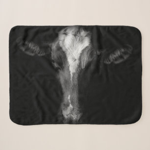 Farms B&W Cow Head Shot Sherpa Deken
