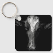 Farms | B&W Cow Head Shot Sleutelhanger (Voorkant)