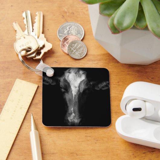 Farms | B&W Cow Head Shot Sleutelhanger (Bureau)