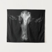 Farms | B&W Cow Head Shot Wandkleed (Voorkant (horizontaal))
