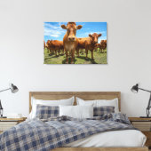 Farms Brown Cow Group Canvas Afdruk (Insitu (Slaapkamer))
