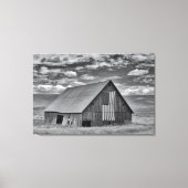Farms | BW American Flag Barn Scene Canvas Afdruk (Voorkant)
