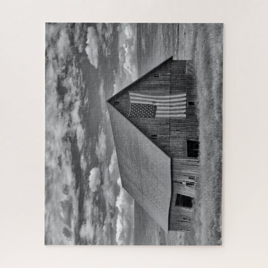 Farms | BW American Flag Barn Scene Legpuzzel (Verticaal)