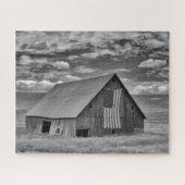 Farms | BW American Flag Barn Scene Legpuzzel (Horizontaal)