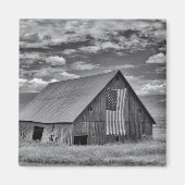 Farms | BW American Flag Barn Scene Magneet (Voorkant)
