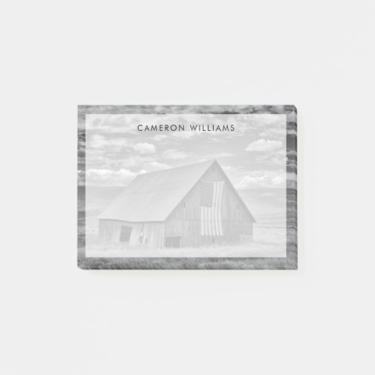 Farms | BW American Flag Barn Scene Post-it® Notes (Voorkant)