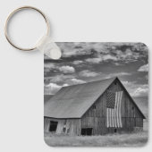 Farms | BW American Flag Barn Scene Sleutelhanger (Voorkant)