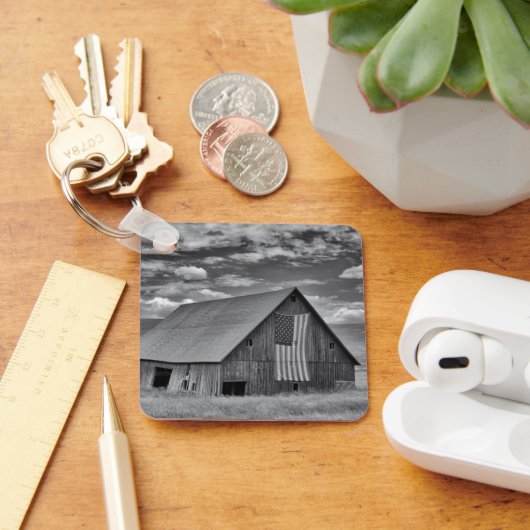 Farms | BW American Flag Barn Scene Sleutelhanger (Bureau)