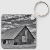 Farms | BW American Flag Barn Scene Sleutelhanger (Achterkant)