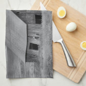 Farms | BW American Flag Barn Scene Theedoek (Quarter Fold)