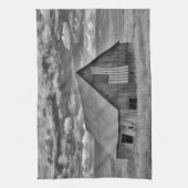 Farms | BW American Flag Barn Scene Theedoek (Verticaal)
