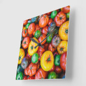 Farms | Colorful Tomato Harvest Vierkante Klok (Hoek)