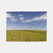 Farms | Cows Near Windmill Farm Fleece Deken (Voorkant (Horizontaal))