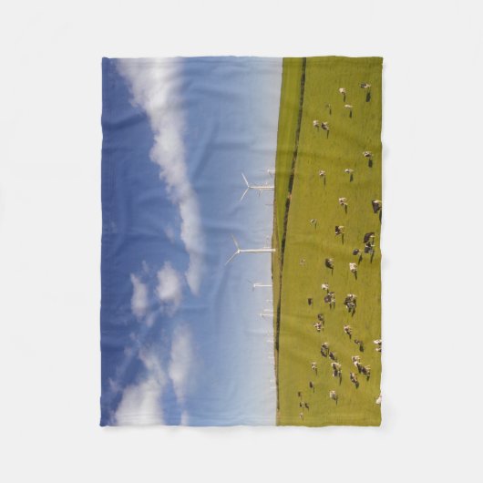 Farms | Cows Near Windmill Farm Fleece Deken (Voorkant)