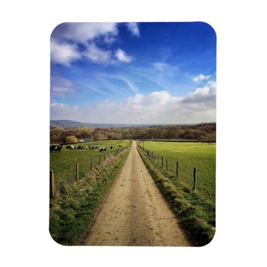 Farms English Countryside Dirt Road Magneet (Verticaal)