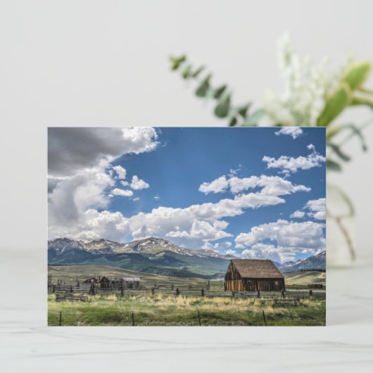 Farms Farm Below the Colorado Mountains Bedankkaart (Staand voorkant)