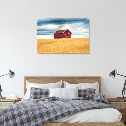 Farms | Old Red Barn Canvas Afdruk (Insitu (Slaapkamer))